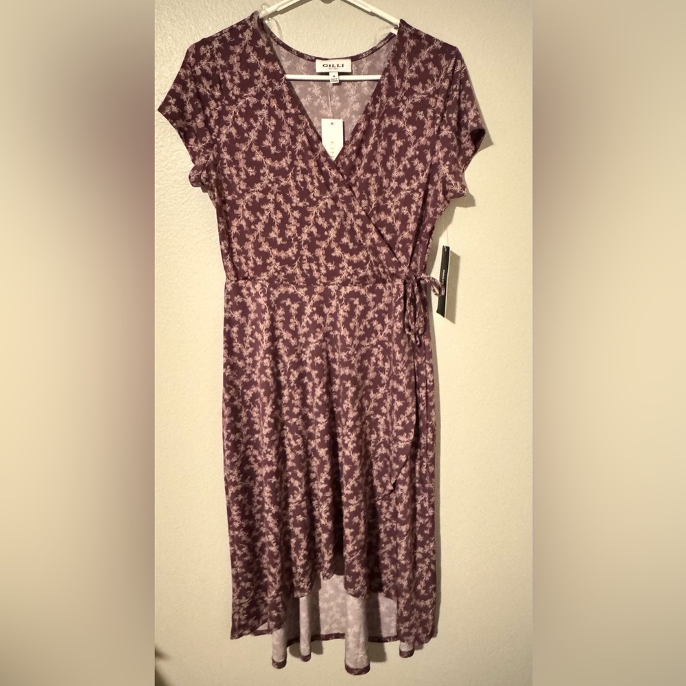 Purple wrap dress